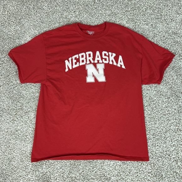 Nebraska Cornhuskers Shirt Mens XL Red NCAA Football Tee Champion College Sports - Picture 1 of 8